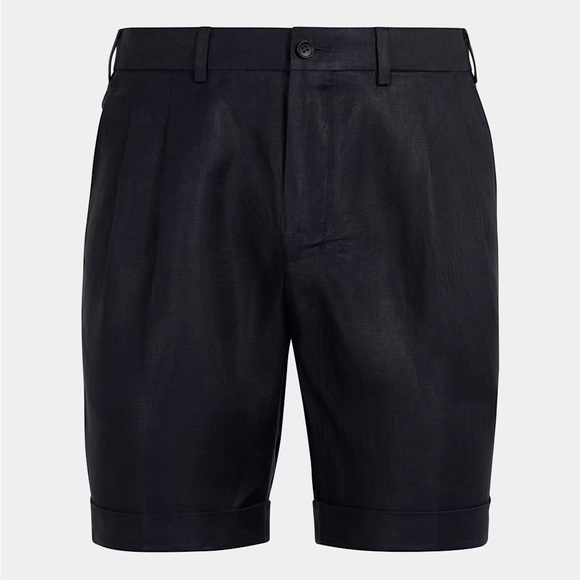 SUIT SUPPLY NAVY BOSA LINEN SHORTS - Picture 12 of 12